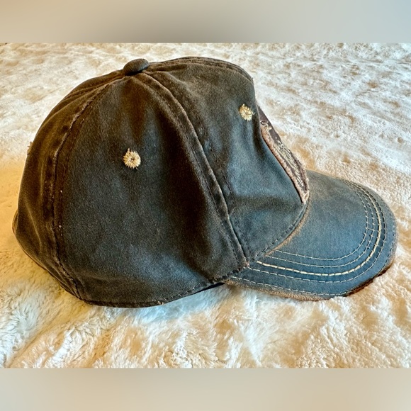Ducks Unlimited Waxed Oil Cap Hat Brown Embroidered Patch Distressed Adjustable - Picture 5 of 9